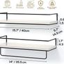White Floating Shelves Wall Mounted Set of 2 With 18kg Weight Capacity, Hanging Wall shelves for Bedroom, Kitchen, Bathroom, Living Room, Home Office, Storage Organiser - Solid Wood Shelf Image 6