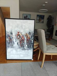 Large Contemporary Cycling Canvas
