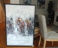 Large Contemporary Cycling Canvas