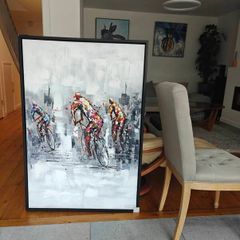 Large Contemporary Cycling Canvas