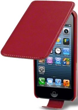 New Iphone 5 Premium Pu Leather Flip Case Cover Black Pink Purple White & Red