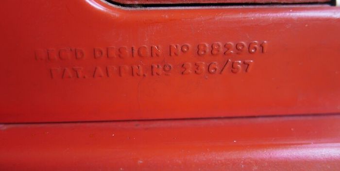 Antique Toy Sewing Machine Red Vulcan 1950s Display JAPAN JP