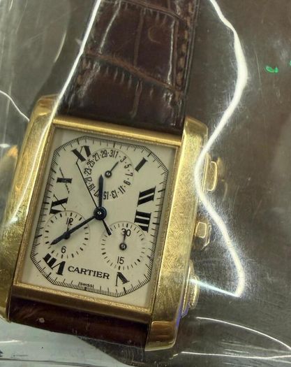 18ct Gold Mens Cartier Tank  Watch (Non-Working)