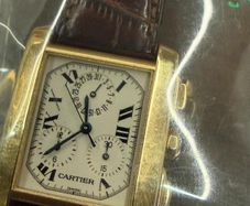 18ct Gold Mens Cartier Tank  Watch (Non-Working)