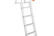 Removable Dock Ladder 5 Steps, 350 lbs Load Capacity, Pontoon Boat Ladder with 4'' Wide Step