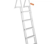 Removable Dock Ladder 5 Steps, 350 lbs Load Capacity, Pontoon Boat Ladder with 4'' Wide Step