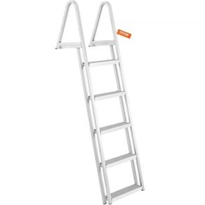 Removable Dock Ladder 5 Steps, 350 lbs Load Capacity, Pontoon Boat Ladder with 4'' Wide Step