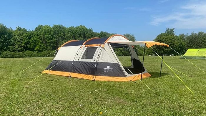 Outdoor Leisure Products Knightwick 3.7m x 2.2m 3 Berth Tunnel Tent Orange & Black