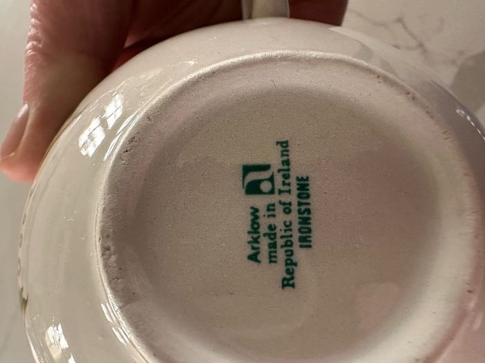 Vintage Arklow Pottery Ironstone Soup Bowls & Saucers x4
