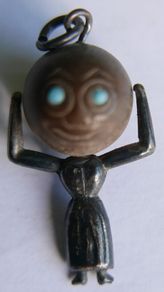 Antique 1918 WW1 Sterling Silver Fumsup Fums Up Touch Wood Wud Good Luck Lucky Charm Fob