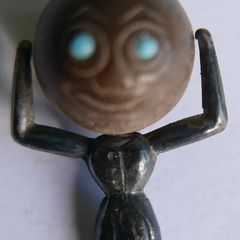 Antique 1918 WW1 Sterling Silver Fumsup Fums Up Touch Wood Wud Good Luck Lucky Charm Fob