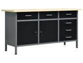 Workbench Black 160x60x85 cm Steel