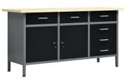 Workbench Black 160x60x85 cm Steel