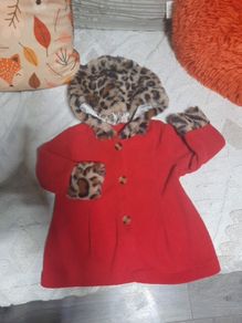 red fleece coat