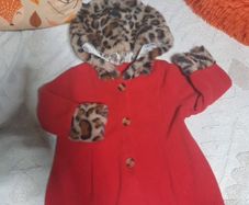 red fleece coat