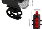 100% Brand-new USB Charge bicycle front and rear light plus flick bell and valve caps