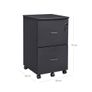 Roll container with lock and drawers, lockable filing cabinet with adjustable hanging registry, granite-black Image 4