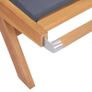 Folding Sun Lounger with Wheels Solid Teak and Textilene Image 6