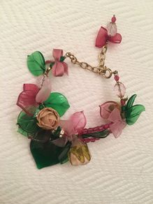 Venetian Dreams Bracelet Leaf, Crystal, Glass, Chiffon Charms