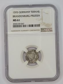 1593 Germany Ternar Brandenburg-prussia silver Coin MAX WORLD.