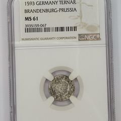 1593 Germany Ternar Brandenburg-prussia silver Coin MAX WORLD.