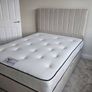Double beds with mattress vertical lined headboard Image 2
