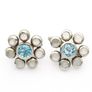 Vintage 925 Sterling Silver Moonstone Blue Topaz Earrings Image 2