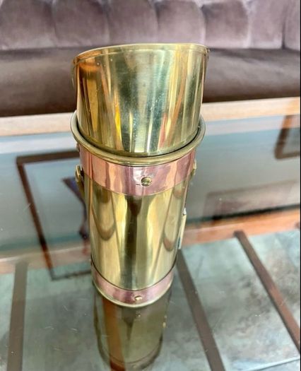 Old Dutch Design Brass Copper Long Match Stick Holder