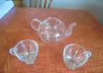 Glass Tea Pot & Cups x 2 for Sale