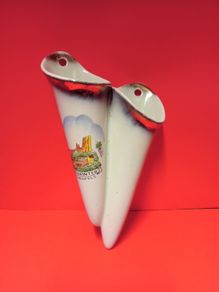 Vintage Ceramic Double Wall Pocket