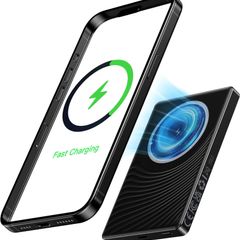 Ntaanoo Magnetic Power Bank, Wireless, Ultra-Slim 10000mAh, 20W PD Fast Charging Battery Pack, Inductive Charging
