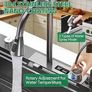 Drop-in Waterfall Sink Workstation with Faucet Combo and Cup Washer, 26.7" x 17.6" x 7.9" Stainless Steel Waterfall Bowl, Modern Smart Undermount Kitchen Unit, for Household Use, Gun Grey Image 5