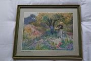 Framed Print 'Picking Flowers' by Mildred Anne Butler