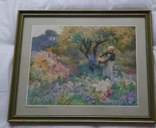 Framed Print 'Picking Flowers' by Mildred Anne Butler