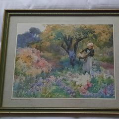 Framed Print 'Picking Flowers' by Mildred Anne Butler