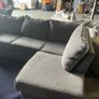 Grey corduroy corner sofa set Image 7