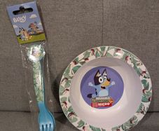 Bluey bowl and cutlery