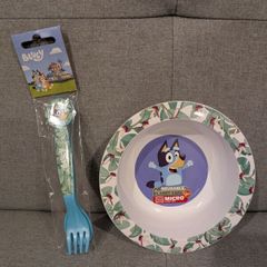 Bluey bowl and cutlery