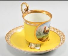 Ultra rare Old Vienna large cup and saucer 1870