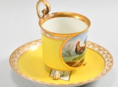 Ultra rare Old Vienna large cup and saucer 1870