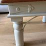 Rustic Solid Wood Coffee Table Natural Wood Top & Cream Base Image 5