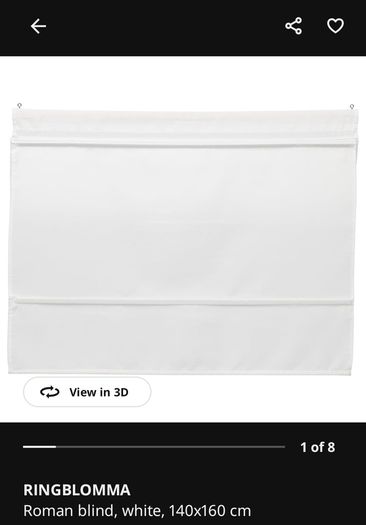 Ikea Roman Blind (White)