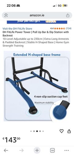 DH FitLife Power Tower | Pull-Up Bar & Dip Station (Like New!)