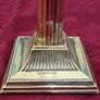 Pair Antique And Shiny Solid Brass Art Deco Ornate Corinthian Column Candlestick Holder Image 8