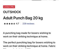OUTSHOCK 20 kg Punchbag & Stand