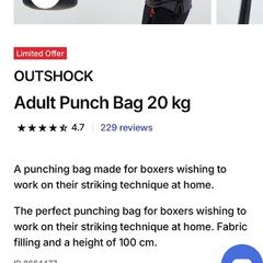 OUTSHOCK 20 kg Punchbag & Stand