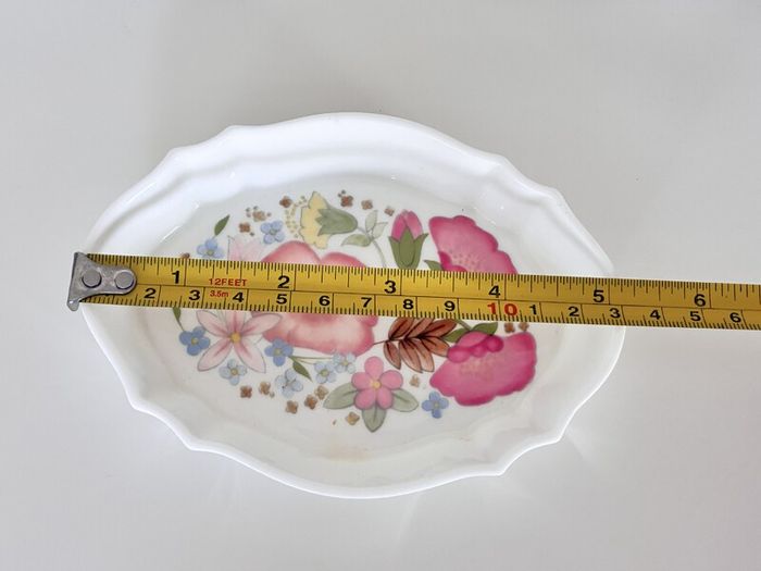 Vintage Bone China Floral Meadow Sweet pattern Trinket Dish by Wedgwood