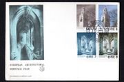 1975 Ireland European Architectural Heritage Year Commemorative Stamp Illustrated Harp Addressed First Day Cover (FDC)
