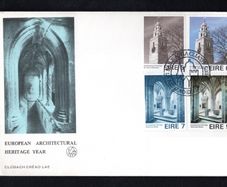 1975 Ireland European Architectural Heritage Year Commemorative Stamp Illustrated Harp Addressed First Day Cover (FDC)