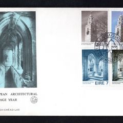1975 Ireland European Architectural Heritage Year Commemorative Stamp Illustrated Harp Addressed First Day Cover (FDC)